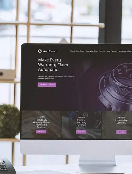 an image of the WarrCloud website on a desktop
