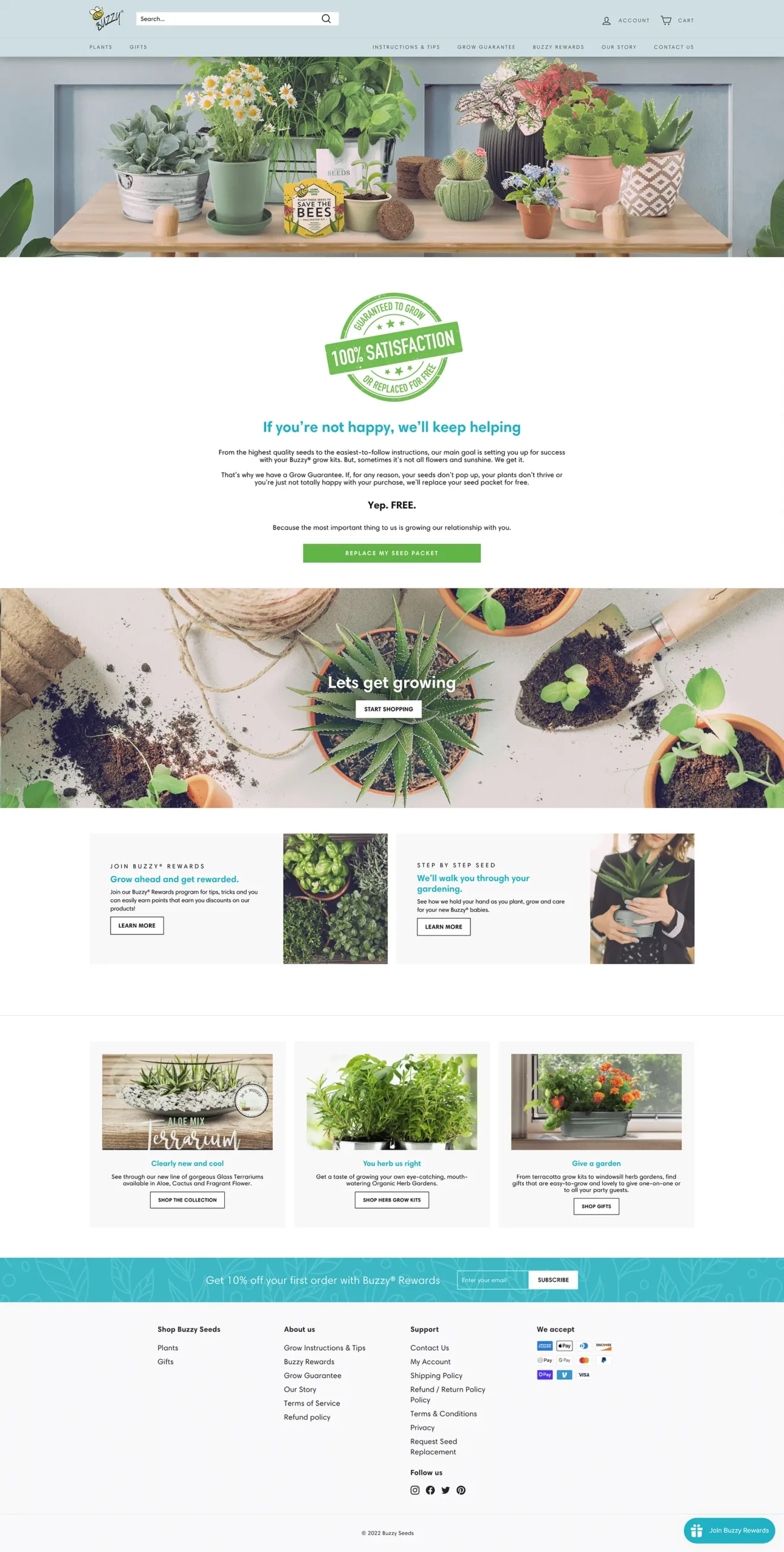 an image of the buzzy seeds website