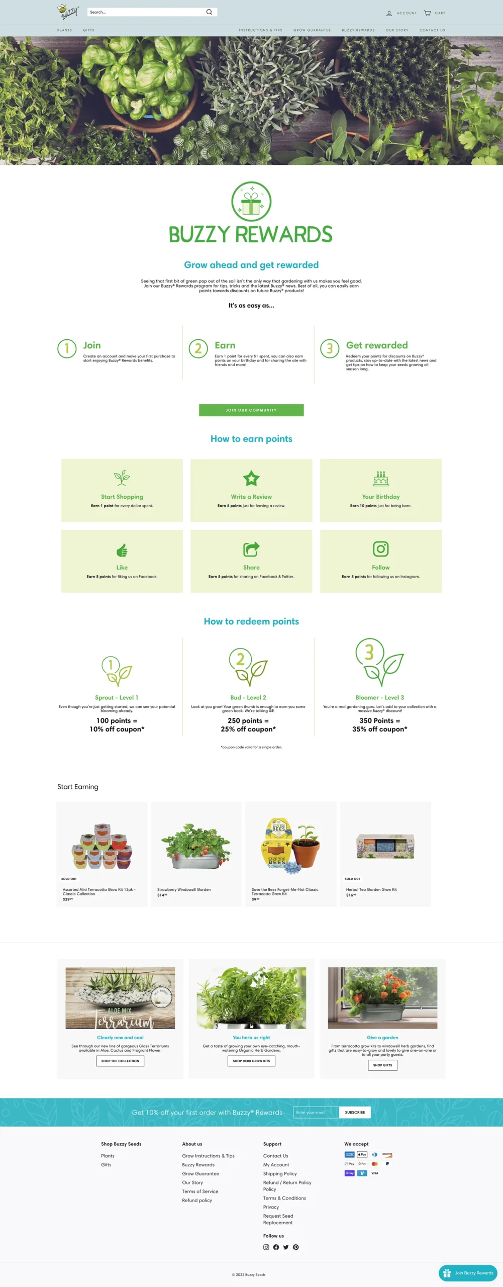 an image of the buzzy seeds website