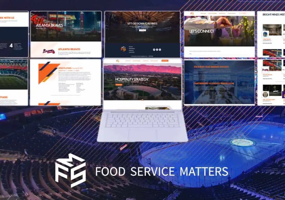 an image of the food service matters website on a laptop