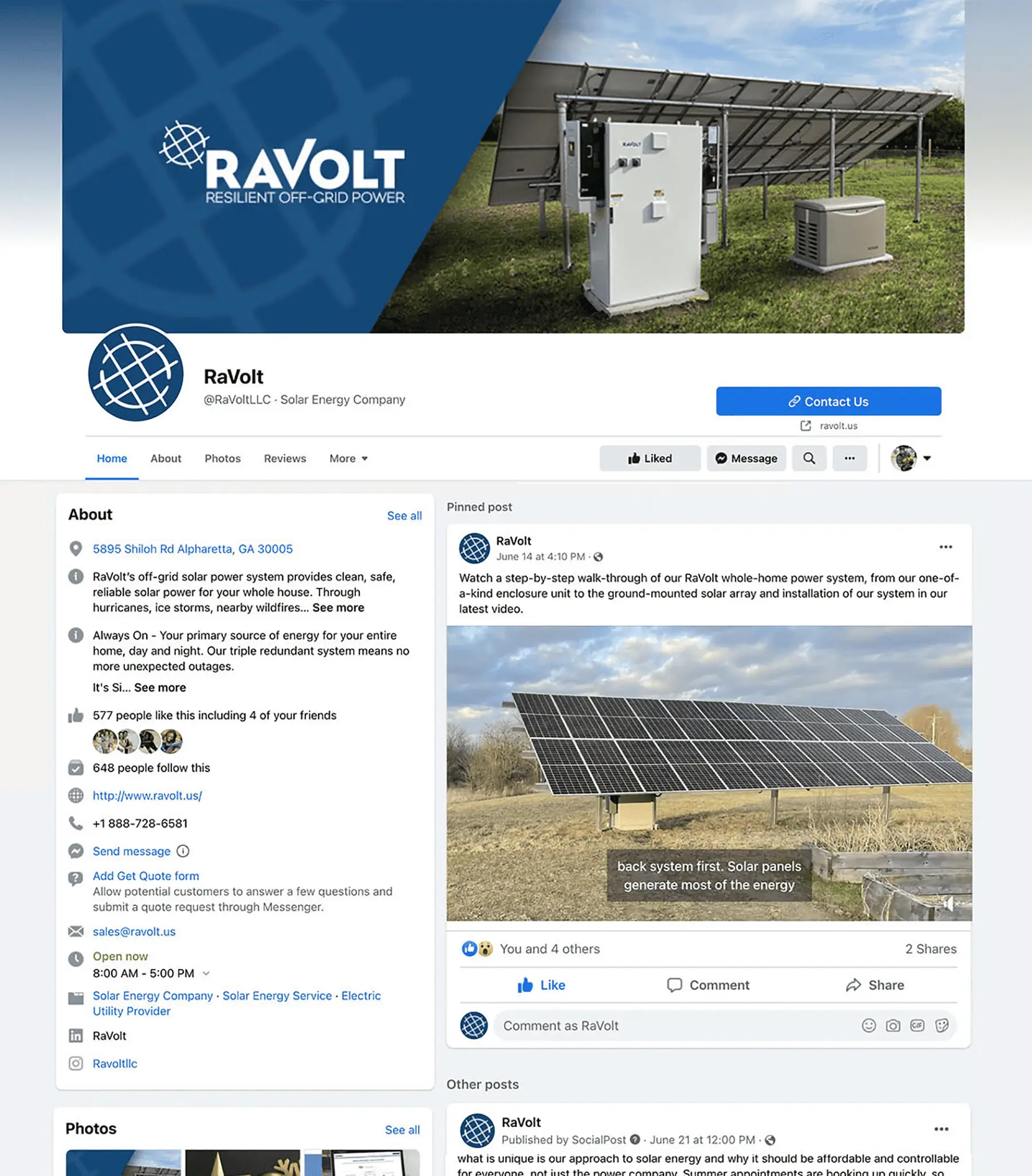 an image of the ravolt facebook page