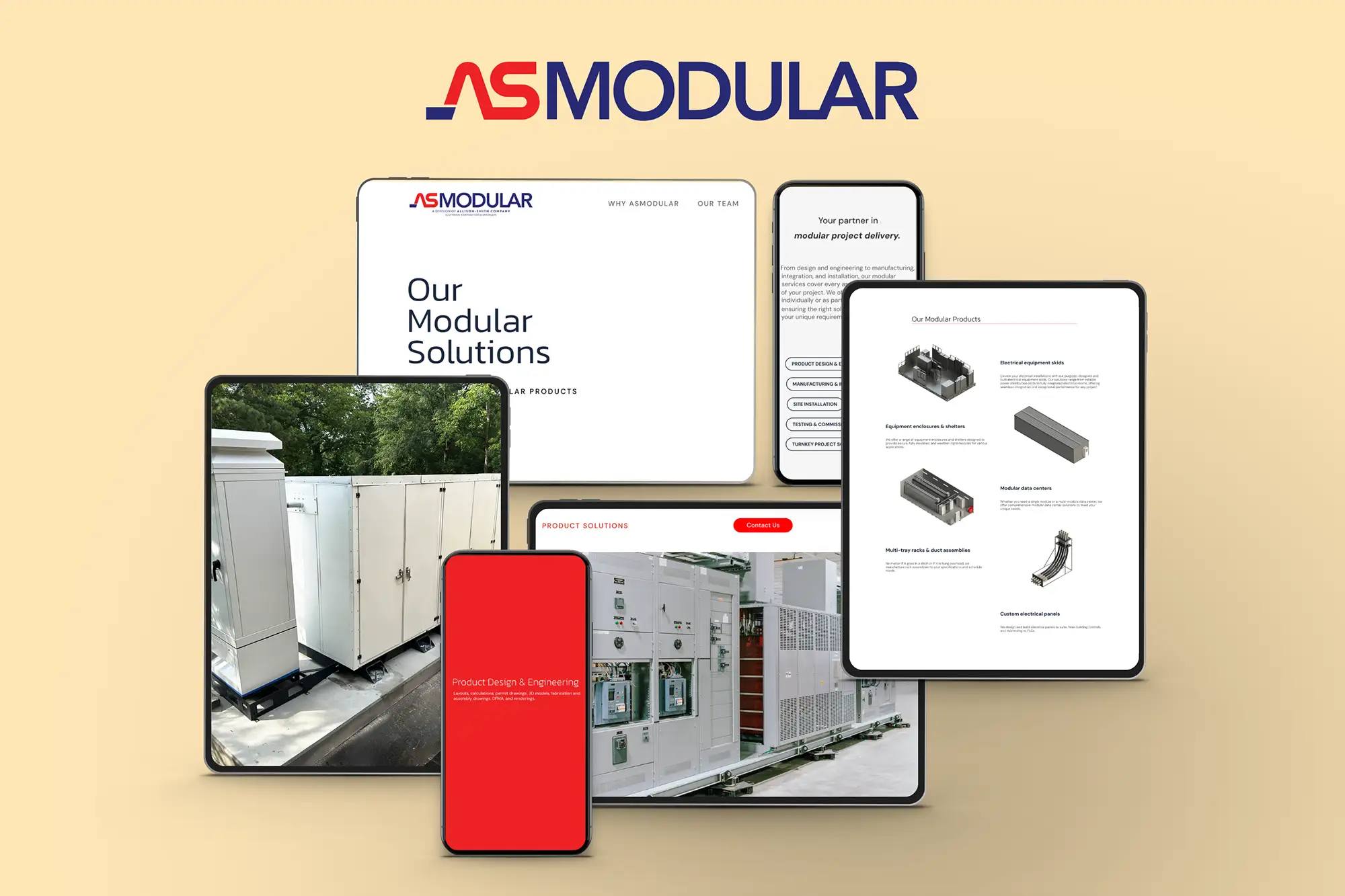 an image of the as modular website on multiple devices