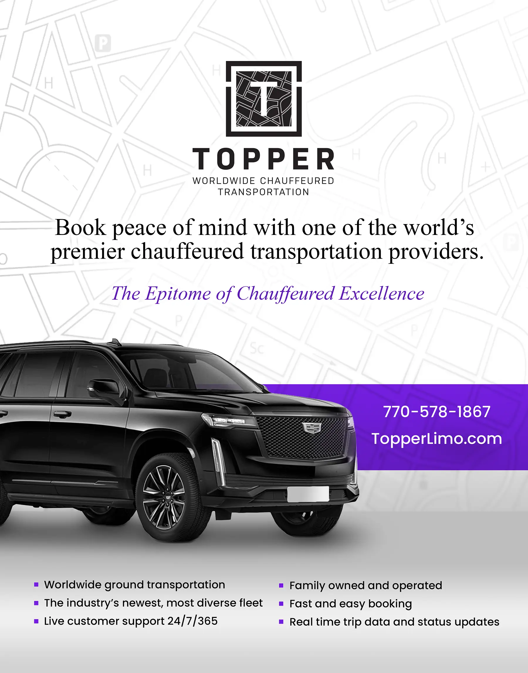 an image of the topper limo full page ad