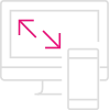 an icon of websites in grey and pink