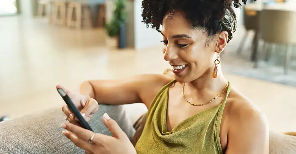 image of a woman on a cell phone
