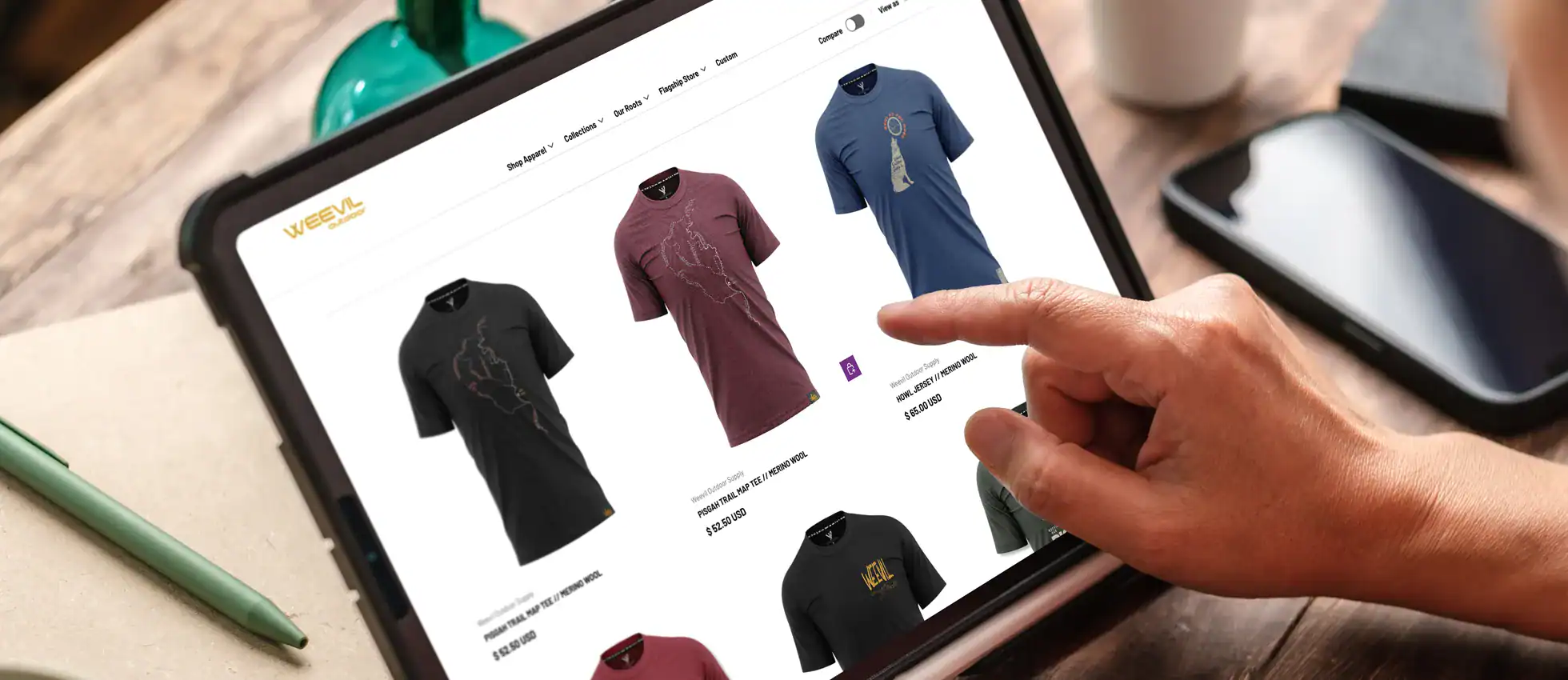 an image of someone shopping on an tablet for e-commerce