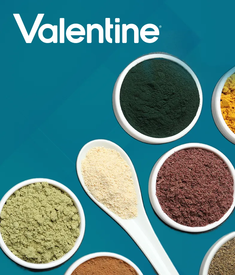 image of colored powders on a blue background