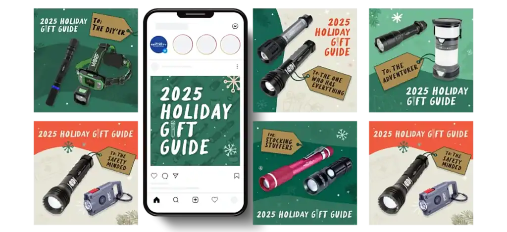 image of holiday banners for police security flashlights