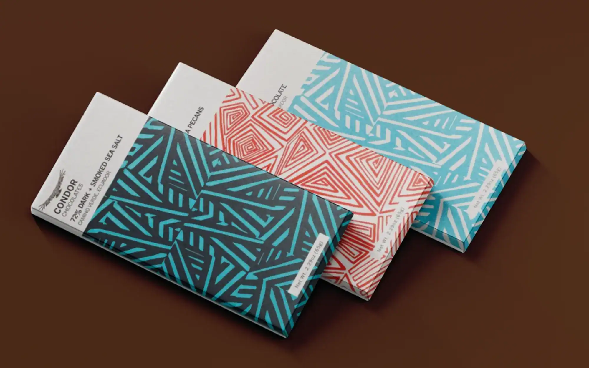 image of three chocolate bars on a dark background