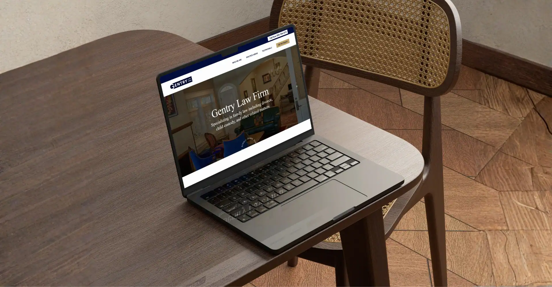 image of gentry law on a laptop